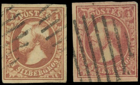 1s. reddish-brown + 1s. carmine pink. cancelled Very Fine. (Estimate ...