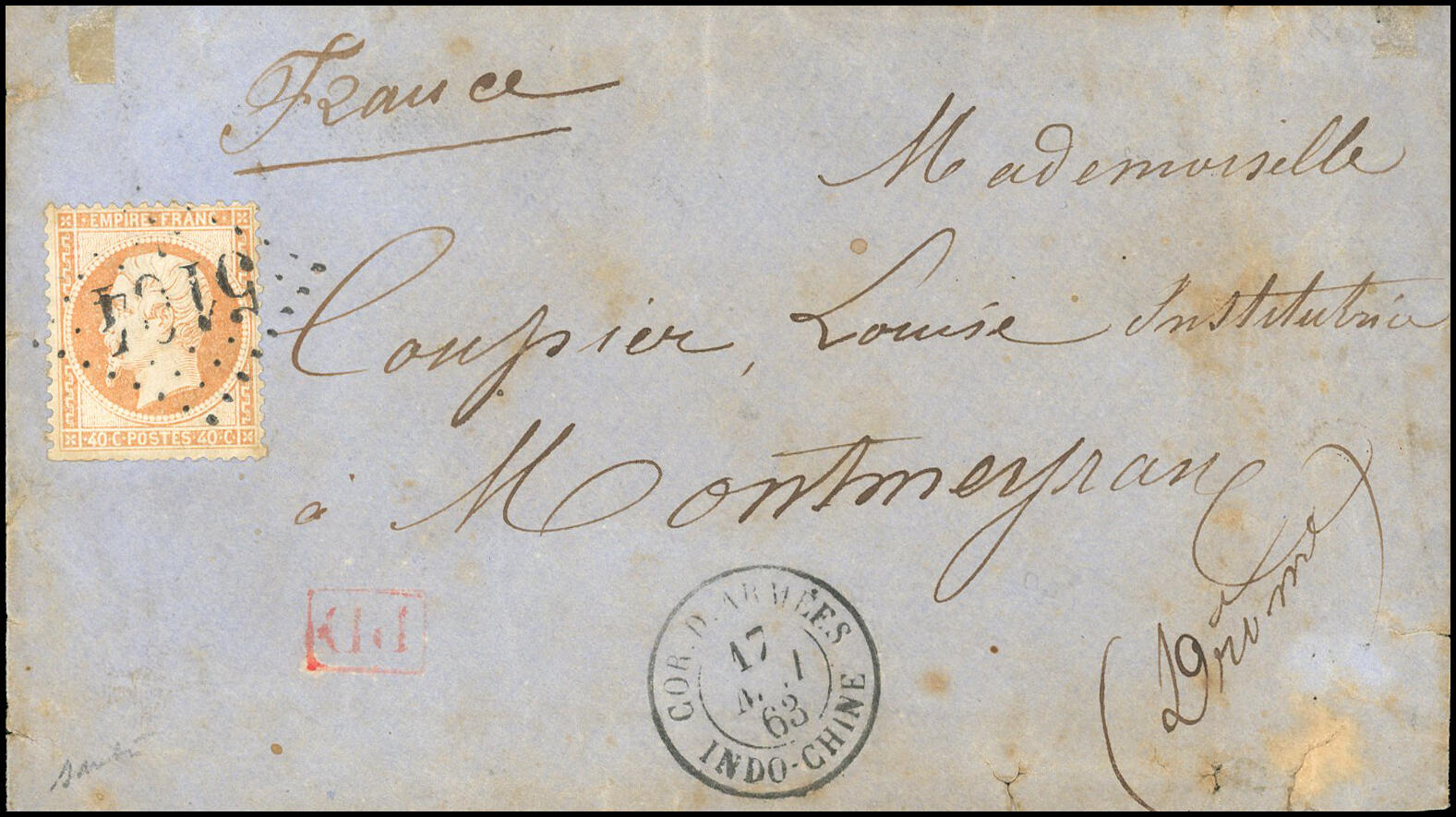 SHANGHAI. 40c. Empire Dented cancelled GC 5104 on letter stamped with ...