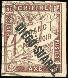 Tax stamps. 1F. brown. Diagonal overload from top to bottom. ...