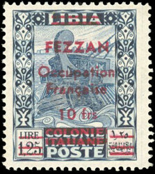10F. on 1l.25 blue-black and ultramarine. Thinned on the back ...