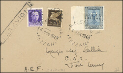 50c. on 50c. violet + 1F. on 25c. Blue & Ultramarine + 0.50 on ...