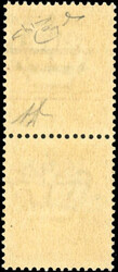 Airmail. 50c. Sepia. Vertical pair. Triple overload holding to normal ...