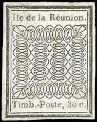 30c. black or azure. Type IV. Well margined. Superb. R. (Estimate ...