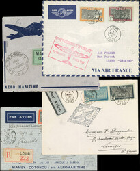 Airmail. 4 air folds. 2 of 1937. + 1 from 1936. + 1 from 1940. Very ...