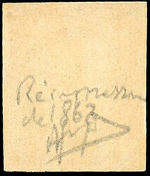 10c. bistre clair. Réimpression 1862. SUP.