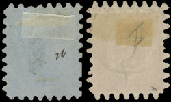 5k. blue on azure + 10k. pink on pale pink. cancelled Fine (Estimate ...