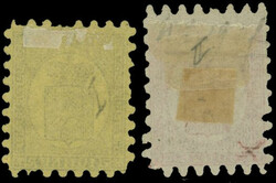 10p. black on buff, piercing I + 40p. pink on lilac. Fine (Estimate ...