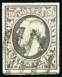 10c. grey-black. cancelled broad strokes. Fine