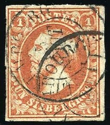 1s. brown-red cancelled Post mark LUXEMBOURG. Fine