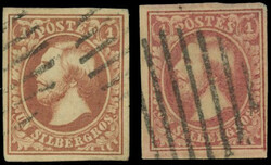 1s. reddish-brown + 1s. carmine pink. cancelled Very Fine. (Estimate ...
