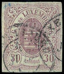 30c. Lilac. cancelled Luxembourg. Fine (Estimate 300€)