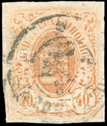 40c. red-orange. cancelled GraImperforatees marges. Superb. (Estimate ...