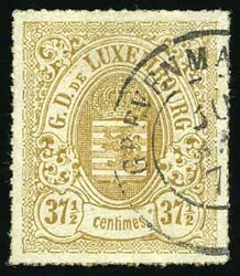 37 1/2 bistre. Obl GREVENMACHER. Superb. (Estimate 330€)