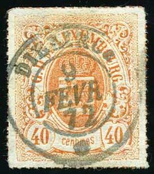 40c. orange. cancelled DIEKIRCH. Very Fine. (Estimate 80€)