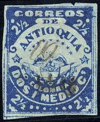 13.10.2025: Lot withdrawn!2 1/2 blue peel paper. (Scott No. 24a 2 1/2 ...