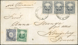 13.10.2025: Lot withdrawn!1tsp. blue-violet + 2c. green + 10c. ...