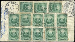 13.10.2025: Lot withdrawn!2c. green x 13 (on the back) cancelled on ...
