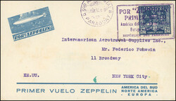 Airmail. Zeppelin LZ 127. Graf Zeppelin. First flight to South ...