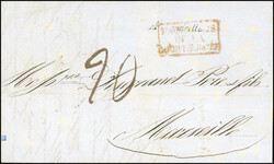 ALEXAImperforateRETTE. Handwritten letter dated 16 March 1853 stamped ...