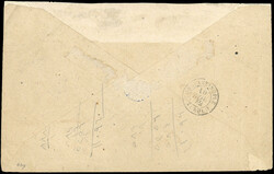 IBRAILA. 40c. Lauré cancelled GC blue 5087 on letter stamped with ...