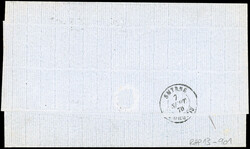 LATAKIA. Pair of 20c. Lauré cancelled GC 5091 on letter stamped with ...