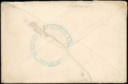 SAIGON. 25c. blue, cancelled blue star, on letter stamped with the ...