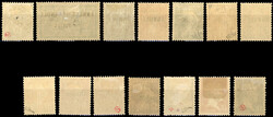 Tax stamps. Precancelled series. 14 values. CANCELLED and SPECIMEN ...