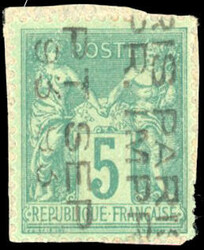 5c. green. Overprinted from September 93 from top to bottom without a ...
