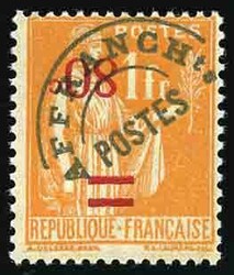 80c. on 1F. orange. Reversed "80" overload. Very Fine. (Estimate ...