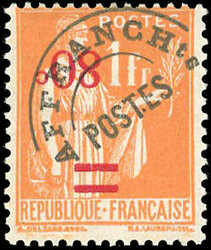 80c. on 1F. orange. Reversed "80" overload. Very Fine. (Estimate ...