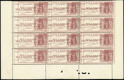 40c. red-brown. Block of 12 double printing with on half full sheet. ...