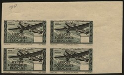 Airmail. Block of 4. Imperforate. Corner sheet margin. Worthless in ...