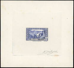 Artist's proof, in blue, signed DELZERS, with number in the cartouche ...