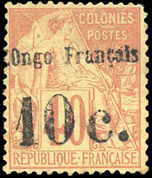 10c. on 40c. red-orange. Displaced overload that removes the "C" from ...