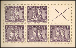 Notebooks. 5c. 5 sheets of 5 stamps n°159 with Cross of St ...