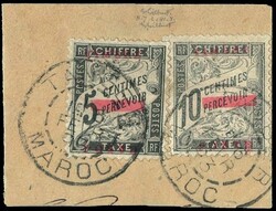 5c. and 10c. cancelled TANGIER MOROCCO of February 6, 1893 on ...