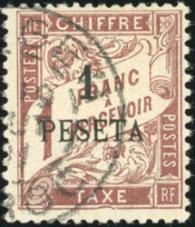 2F. brown-black + 1p. on 1F. lilac-brown. 2 pieces. cancelled Very ...