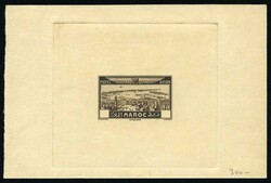 Airmail. Brown colour proof without number in the cartridge. Very Fine