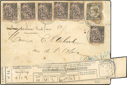 10c. TRIQUERAT + 6 x 25c. Alphée Dubois cancelled Post mark of ...
