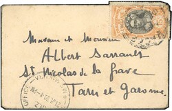 15c. orange and black, cancelled English stamp on letter addressed to ...