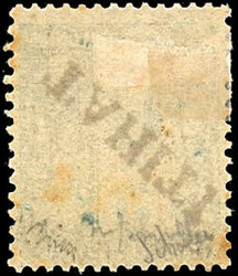 5c. green. Variety overload inverted oblique from top to bottom. Very ...