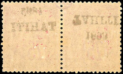 75c. rose. Pair. Reversed overload holding to normal. Superfine. ...