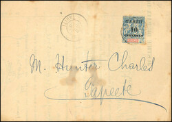 10c. on 15c. blue cancelled on judicial letter stamped with the Post ...