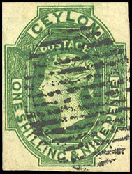 1sh.9p. green. Used. VF. (Estimate 800€)