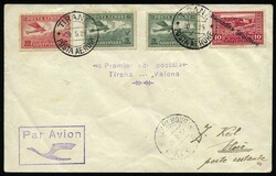 Airmail. 5q. x 2 + 10q. + TP n°154 cancelled of the Post mark of ...