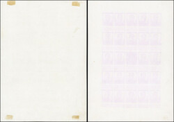 Pellelens type. 25c. 2 leaves of 25. Test in purple and red. Very Fine