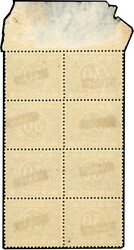 Tax stamps. 30c. blue. Block of 6. Top sheet margin. Modified type of ...