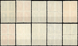 Reprint Set. 10 values. Complete set. Block of 4. Superfine