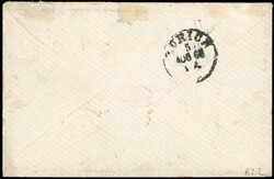 2tbsp. red-brown x 5 + 20c. blue cancelled GC 364 on letter stamped ...