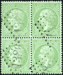 5c. pale green or blue. Block of 4. cancelled GC 1386. Very Fine. ...